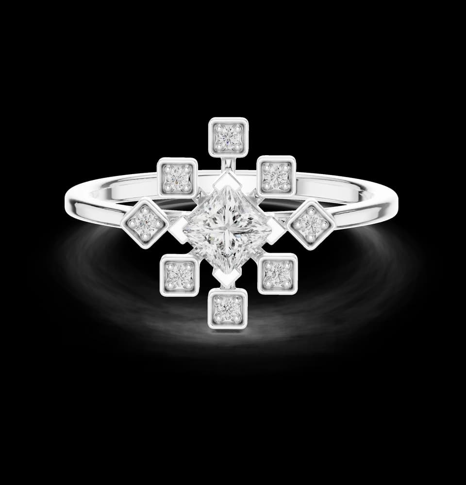 Kite-Set Geometric Lab Diamond Ring - Image 2 Kite-Set Geometric Lab Diamond Ring, view 2 of 6