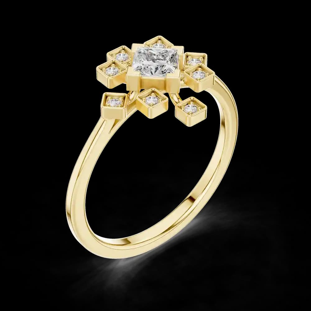 Kite-Set Geometric Lab Diamond Ring - Image 5 Kite-Set Geometric Lab Diamond Ring, view 5 of 6