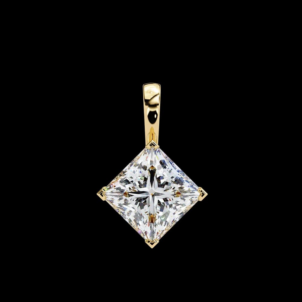 Princess Cut Lab Grown Diamond Solitaire Pendant - Image 1 Princess Cut Lab Grown Diamond Solitaire Pendant, view 1 of 16
