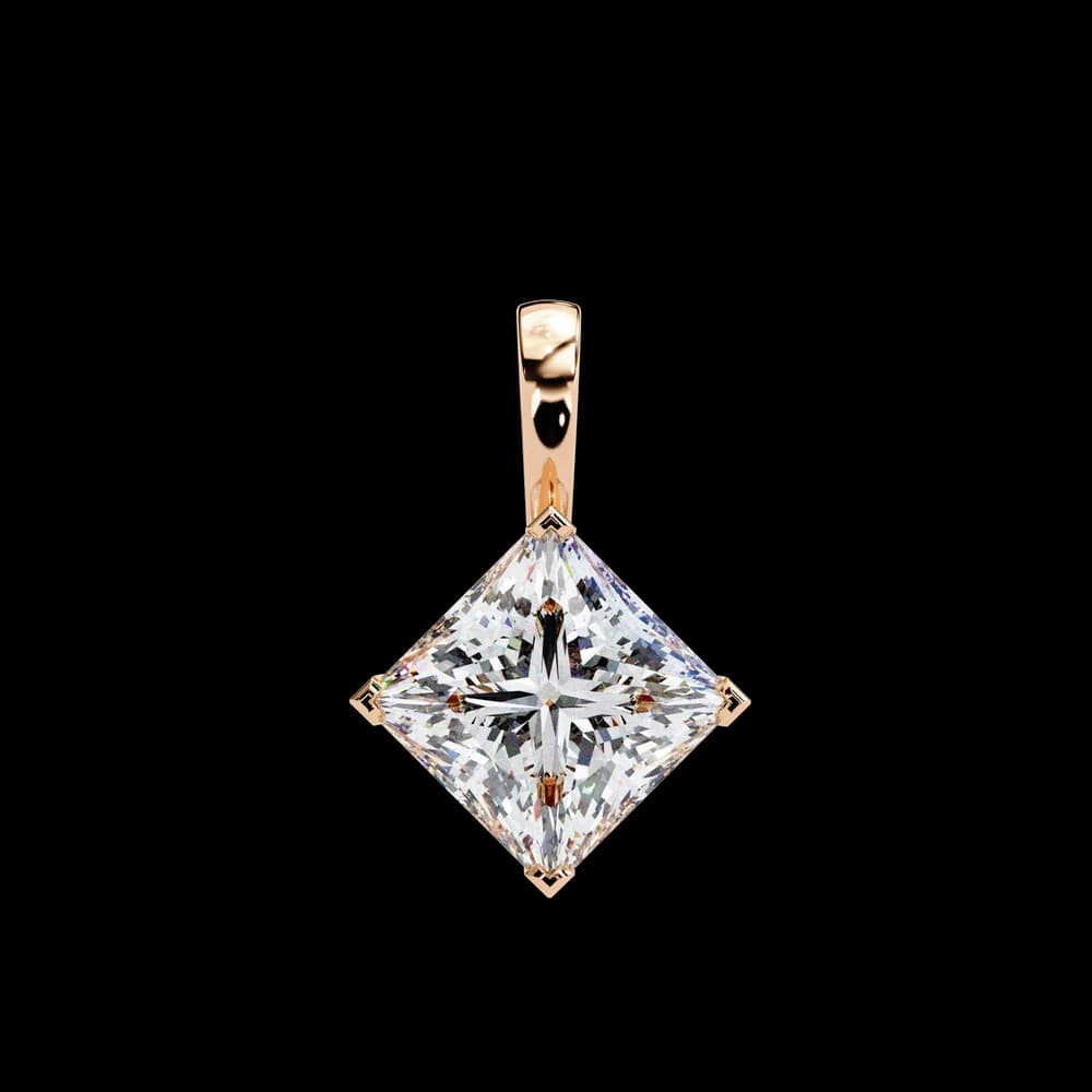 Princess Cut Lab Grown Diamond Solitaire Pendant - Image 10 Princess Cut Lab Grown Diamond Solitaire Pendant, view 10 of 16