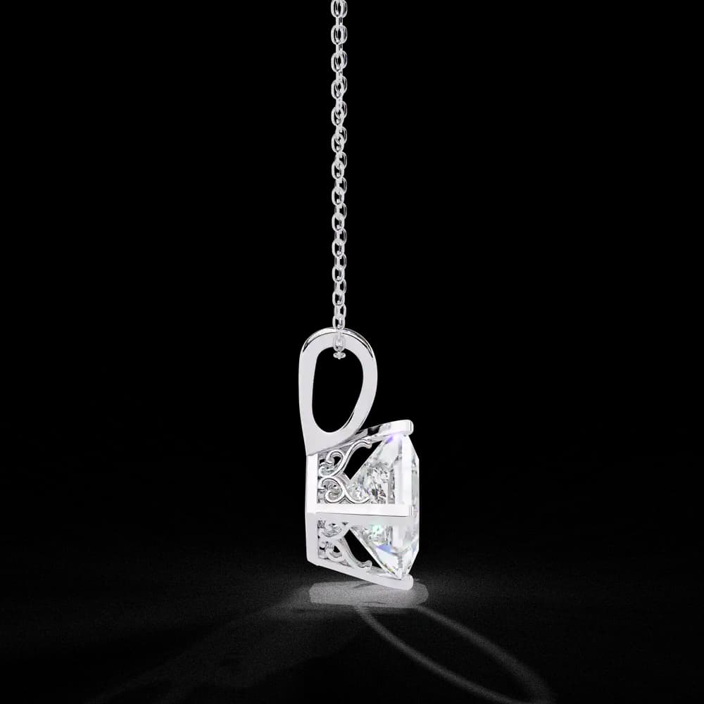 Princess Cut Lab Grown Diamond Solitaire Pendant - Image 12 Princess Cut Lab Grown Diamond Solitaire Pendant, view 12 of 16
