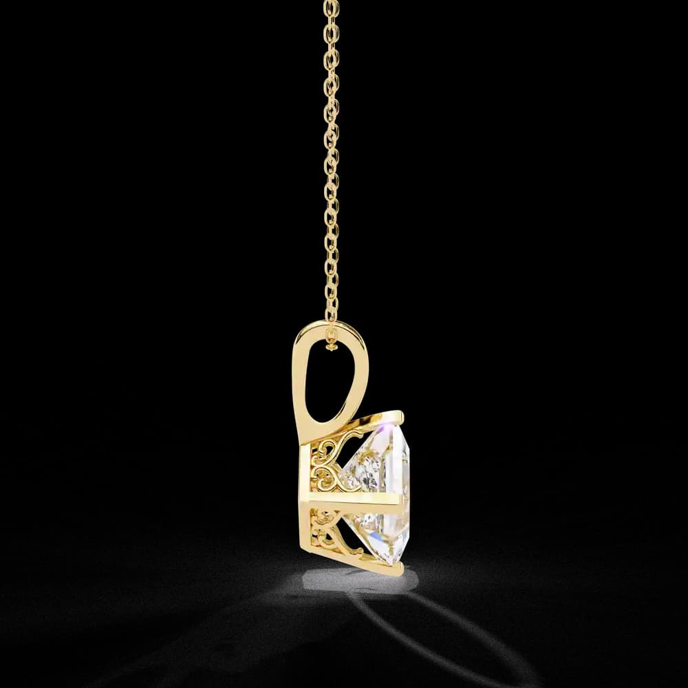 Princess Cut Lab Grown Diamond Solitaire Pendant - Image 13 Princess Cut Lab Grown Diamond Solitaire Pendant, view 13 of 16