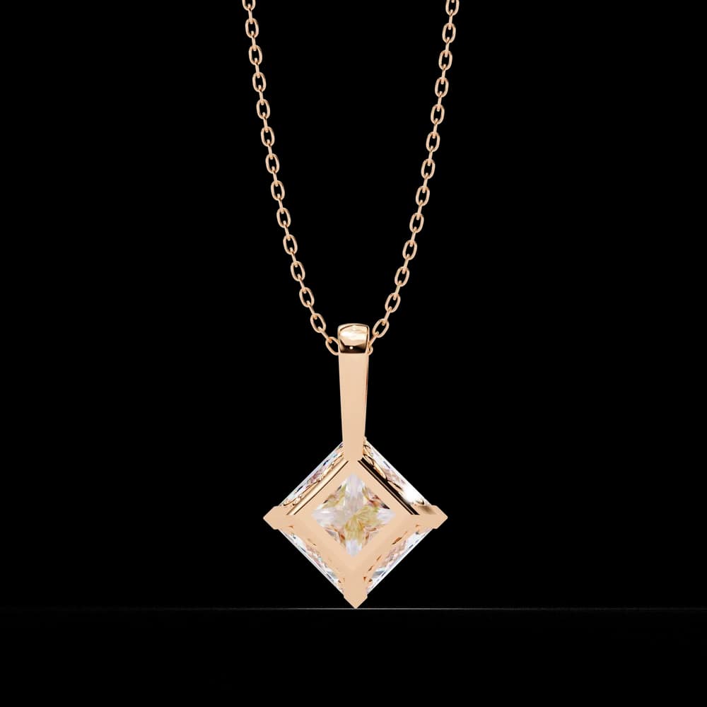 Princess Cut Lab Grown Diamond Solitaire Pendant - Image 2 Princess Cut Lab Grown Diamond Solitaire Pendant, view 2 of 16
