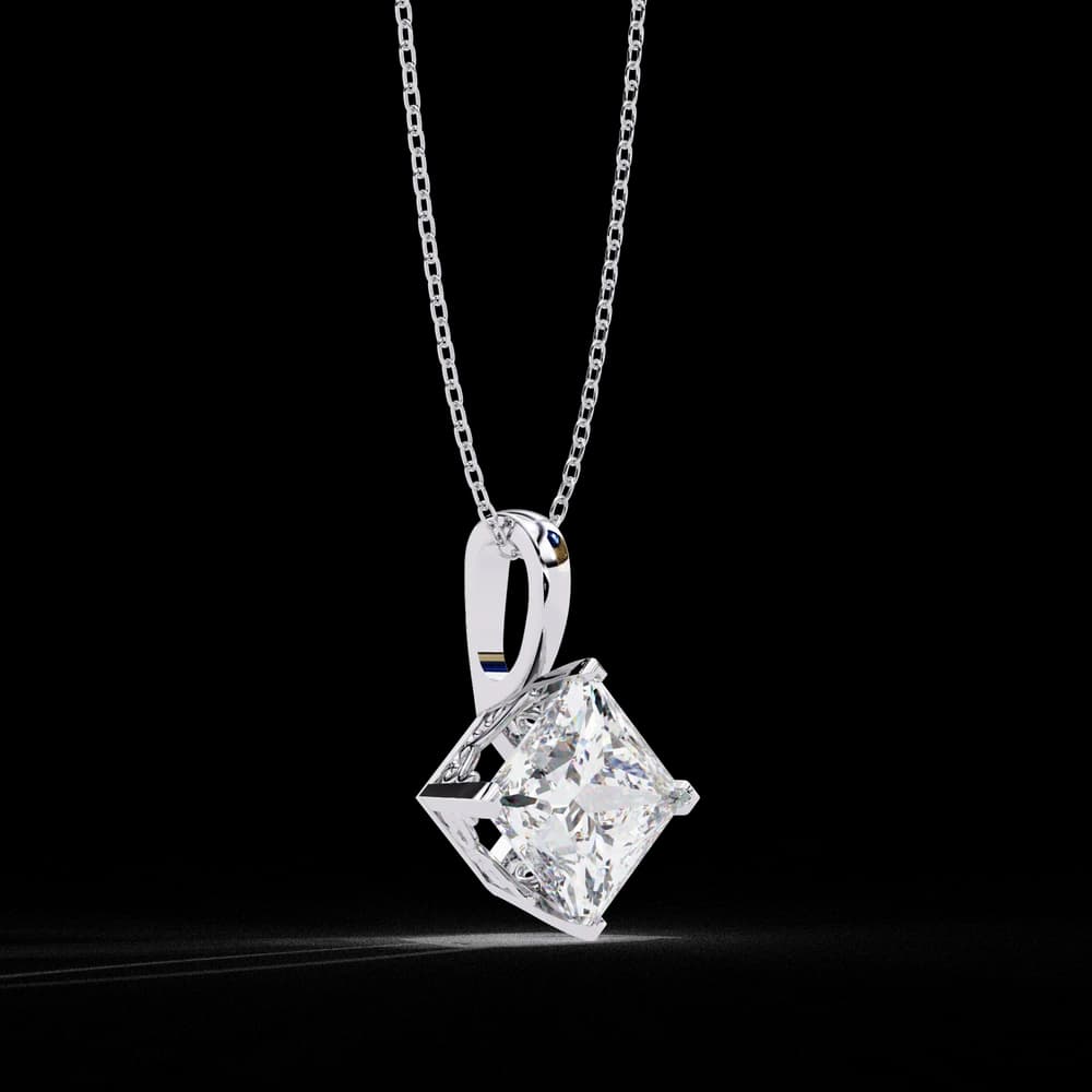 Princess Cut Lab Grown Diamond Solitaire Pendant - Image 5 Princess Cut Lab Grown Diamond Solitaire Pendant, view 5 of 16