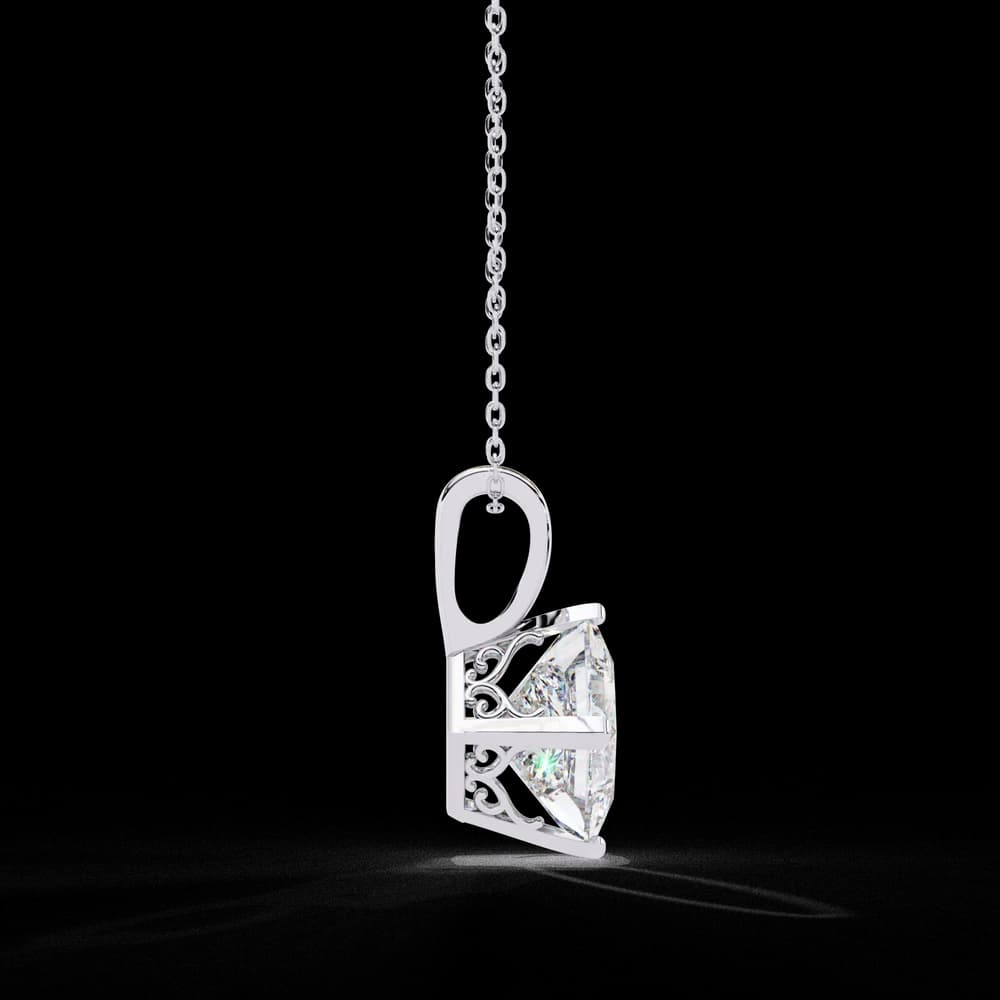 Princess Cut Lab Grown Diamond Solitaire Pendant - Image 6 Princess Cut Lab Grown Diamond Solitaire Pendant, view 6 of 16
