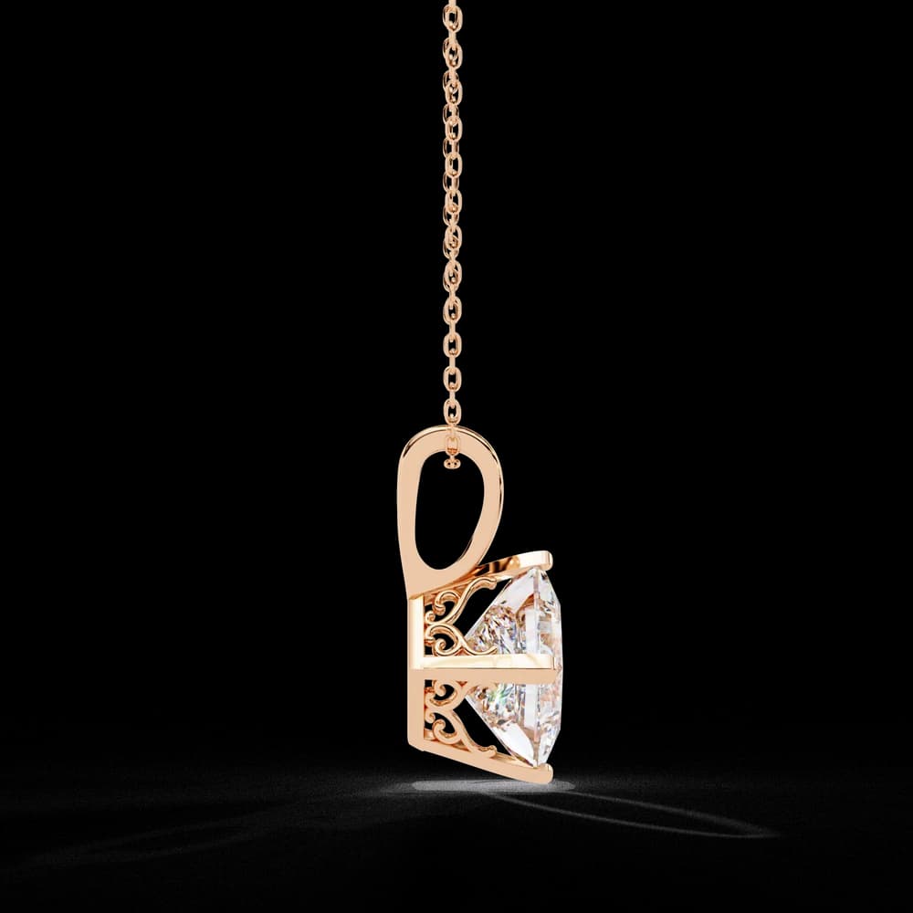 Princess Cut Lab Grown Diamond Solitaire Pendant - Image 7 Princess Cut Lab Grown Diamond Solitaire Pendant, view 7 of 16