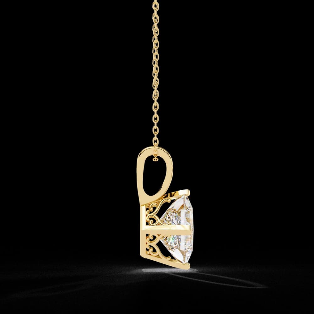Princess Cut Lab Grown Diamond Solitaire Pendant - Image 8 Princess Cut Lab Grown Diamond Solitaire Pendant, view 8 of 16