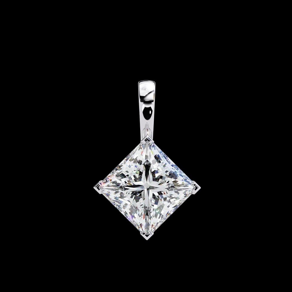 Princess Cut Lab Grown Diamond Solitaire Pendant - Image 9 Princess Cut Lab Grown Diamond Solitaire Pendant, view 9 of 16
