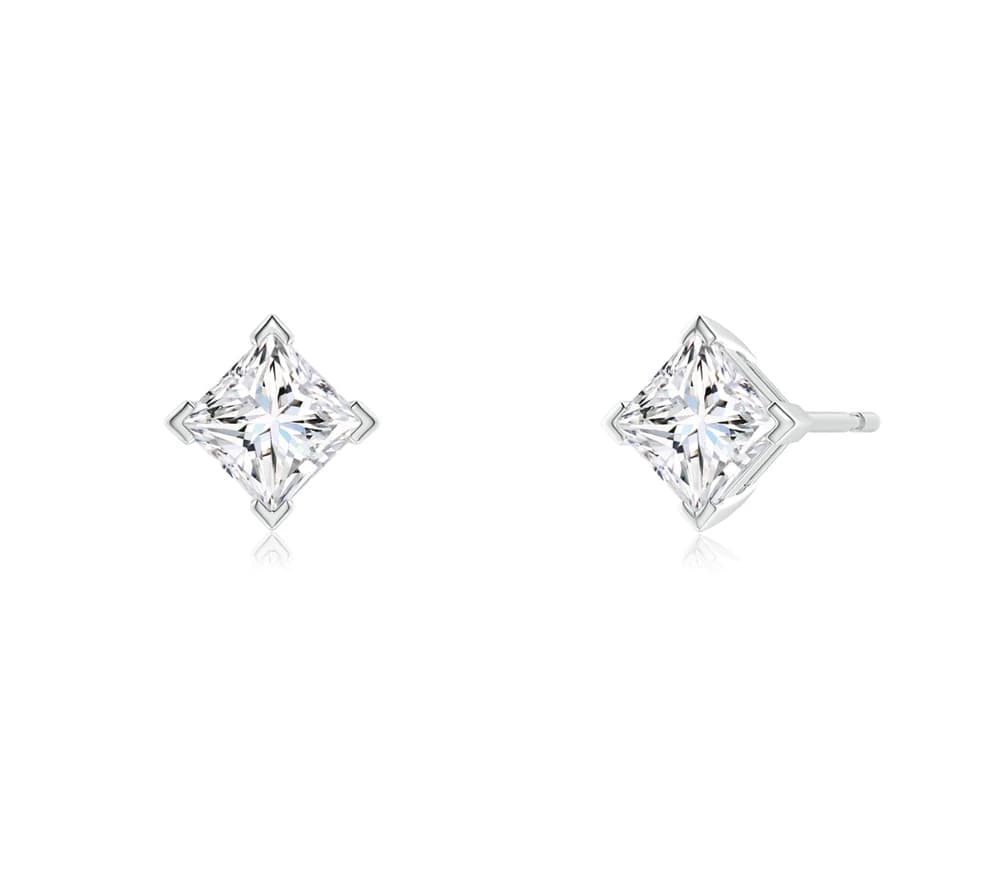 Princess-Cut Solitaire Studs - Image 1 Princess-Cut Solitaire Studs, view 1 of 4