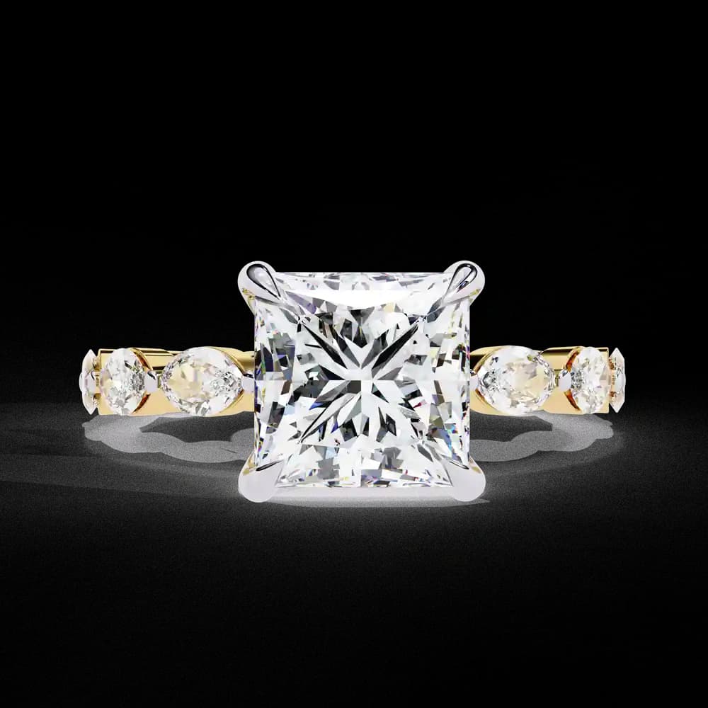 Luxury Princess Cut Lab Grown Diamond Wedding Ring - Image 10 Luxury Princess Cut Lab Grown Diamond Wedding Ring, view 10 of 14