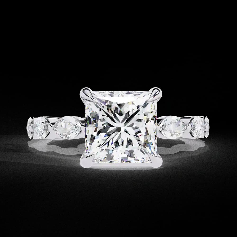 Luxury Princess Cut Lab Grown Diamond Wedding Ring - Image 11 Luxury Princess Cut Lab Grown Diamond Wedding Ring, view 11 of 14