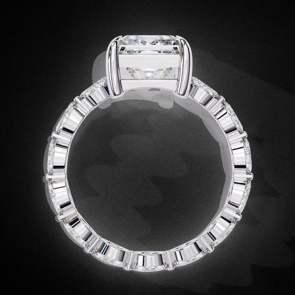 Luxury Princess Cut Lab Grown Diamond Wedding Ring - Image 13 Luxury Princess Cut Lab Grown Diamond Wedding Ring, view 13 of 14