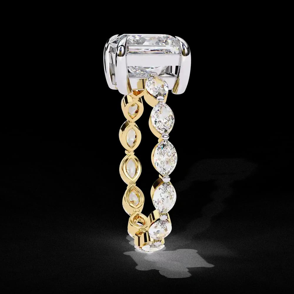 Luxury Princess Cut Lab Grown Diamond Wedding Ring - Image 3 Luxury Princess Cut Lab Grown Diamond Wedding Ring, view 3 of 14