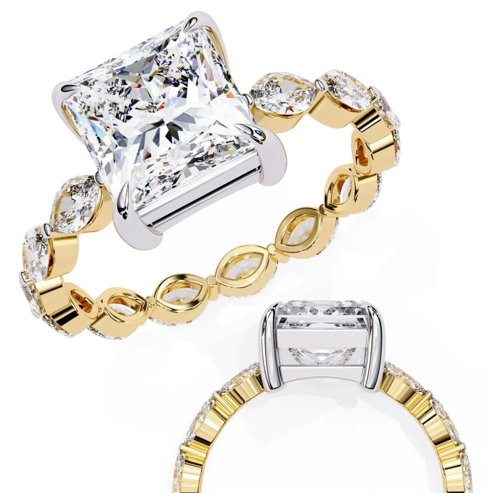 Luxury Princess Cut Lab Grown Diamond Wedding Ring - Image 5 Luxury Princess Cut Lab Grown Diamond Wedding Ring, view 5 of 14