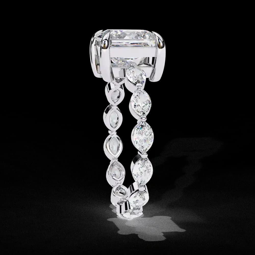 Luxury Princess Cut Lab Grown Diamond Wedding Ring - Image 7 Luxury Princess Cut Lab Grown Diamond Wedding Ring, view 7 of 14