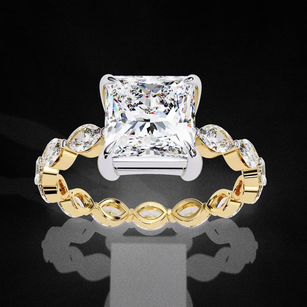 Luxury Princess Cut Lab Grown Diamond Wedding Ring - Image 8 Luxury Princess Cut Lab Grown Diamond Wedding Ring, view 8 of 14