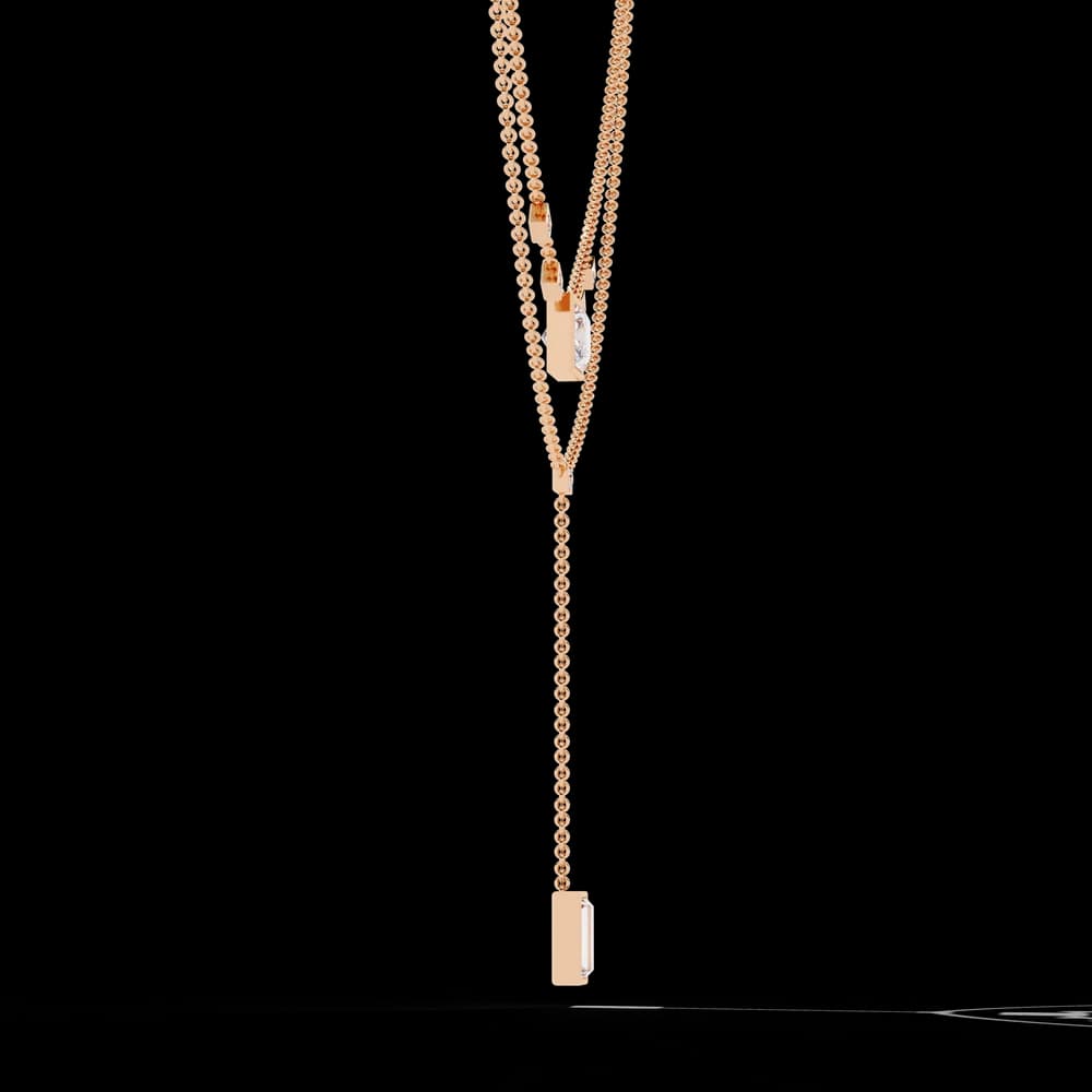 Princess Cut Lab Grown Diamond Y Necklace - Image 2 Princess Cut Lab Grown Diamond Y Necklace, view 2 of 4