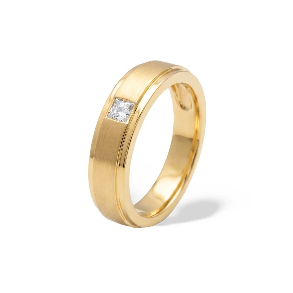 Princess Cut Matte Men's Lab Grown Diamond Ring - Image 4 Princess Cut Matte Men's Lab Grown Diamond Ring, view 4 of 5