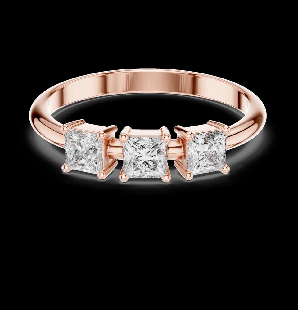 Three Stone Princess Lab Grown Diamond Ring - Image 1 Three Stone Princess Lab Grown Diamond Ring, view 1 of 6