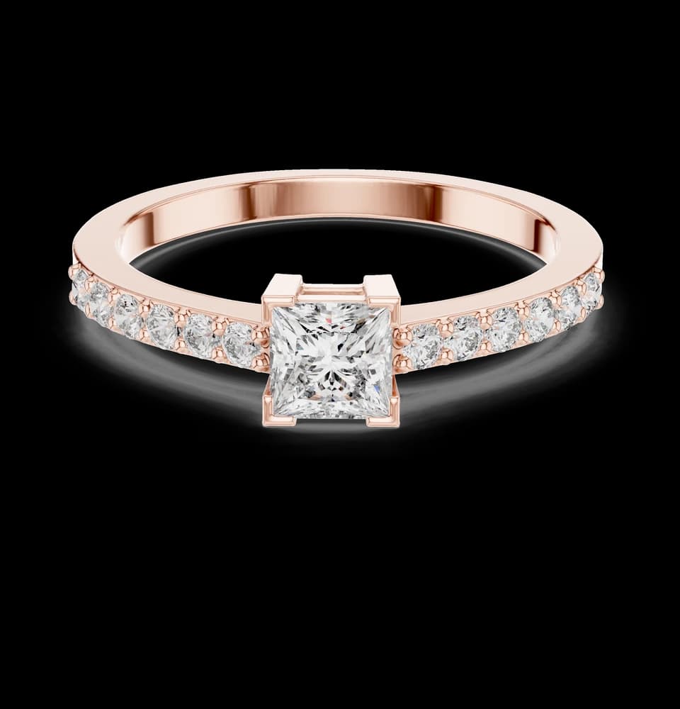 Princess Pavé Lab Grown Diamond Ring - Image 1 Princess Pavé Lab Grown Diamond Ring, view 1 of 6