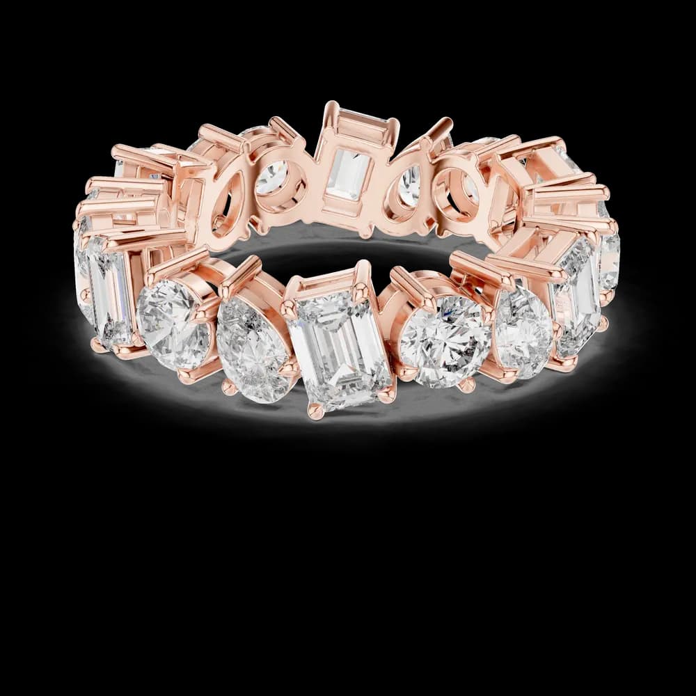 Alternating Multi-Shape Diamond Eternity Band - Image 1 Alternating Multi-Shape Diamond Eternity Band, view 1 of 6
