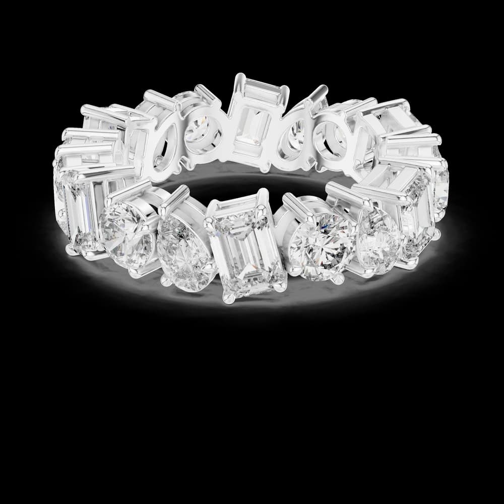 Alternating Multi-Shape Diamond Eternity Band - Image 2 Alternating Multi-Shape Diamond Eternity Band, view 2 of 6