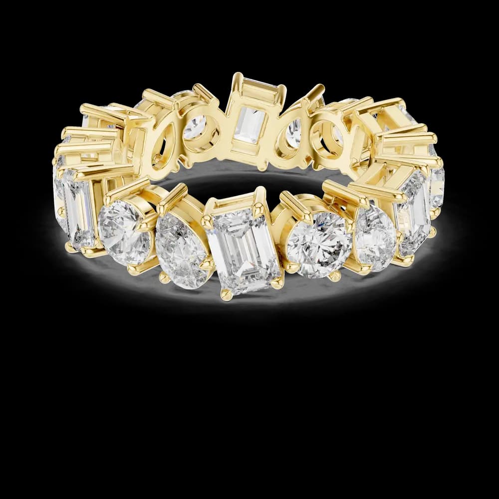 Alternating Multi-Shape Diamond Eternity Band - Image 3 Alternating Multi-Shape Diamond Eternity Band, view 3 of 6
