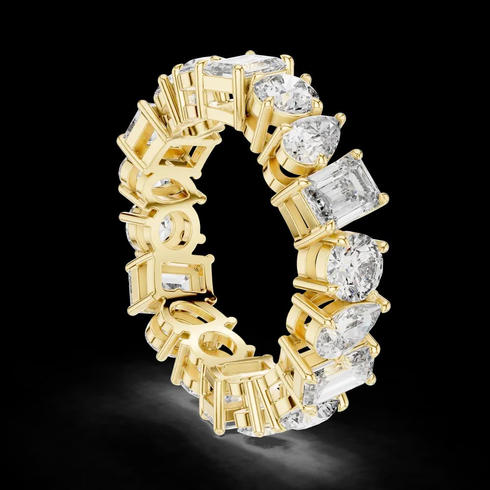 Alternating Multi-Shape Diamond Eternity Band - Image 4 Alternating Multi-Shape Diamond Eternity Band, view 4 of 6