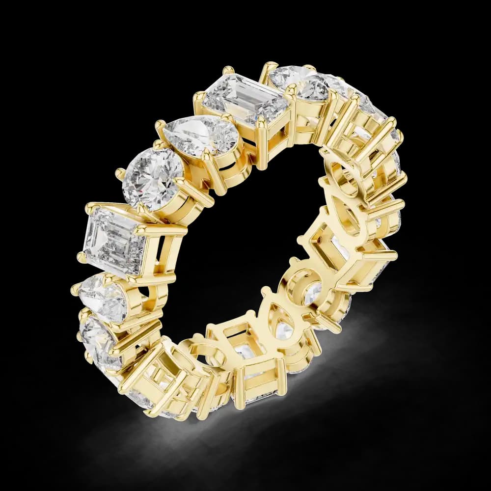 Alternating Multi-Shape Diamond Eternity Band - Image 5 Alternating Multi-Shape Diamond Eternity Band, view 5 of 6