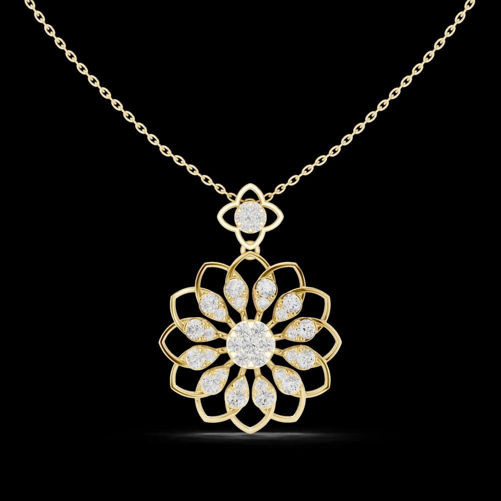 Prism Glow Lab Grown Diamond Cluster Pendant - Image 3 Prism Glow Lab Grown Diamond Cluster Pendant, view 3 of 6