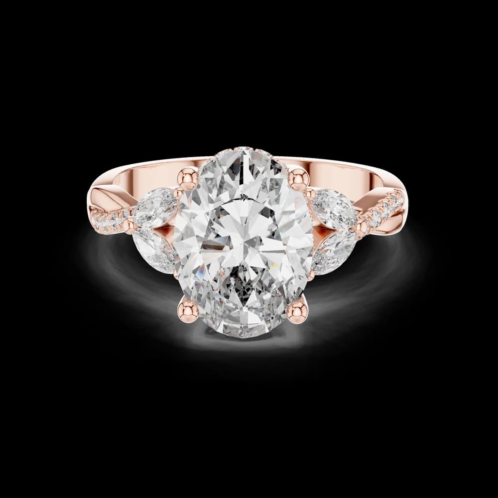 Oval Marquise Lab Grown Diamond Ring Setting - Image 1 Oval Marquise Lab Grown Diamond Ring Setting, view 1 of 6