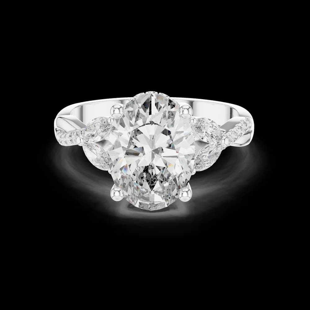 Oval Marquise Lab Grown Diamond Ring Setting - Image 2 Oval Marquise Lab Grown Diamond Ring Setting, view 2 of 6
