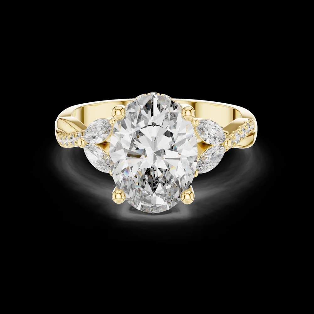Oval Marquise Lab Grown Diamond Ring Setting - Image 3 Oval Marquise Lab Grown Diamond Ring Setting, view 3 of 6