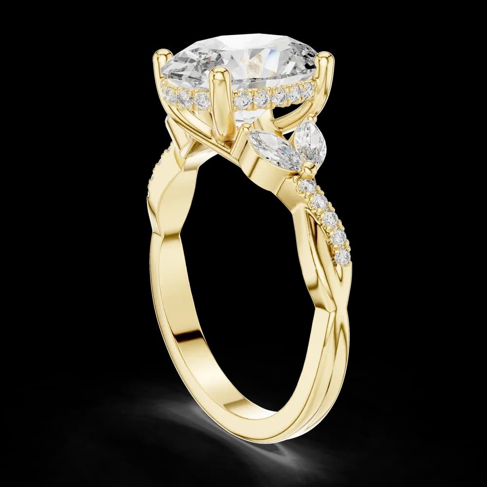 Oval Marquise Lab Grown Diamond Ring Setting - Image 4 Oval Marquise Lab Grown Diamond Ring Setting, view 4 of 6