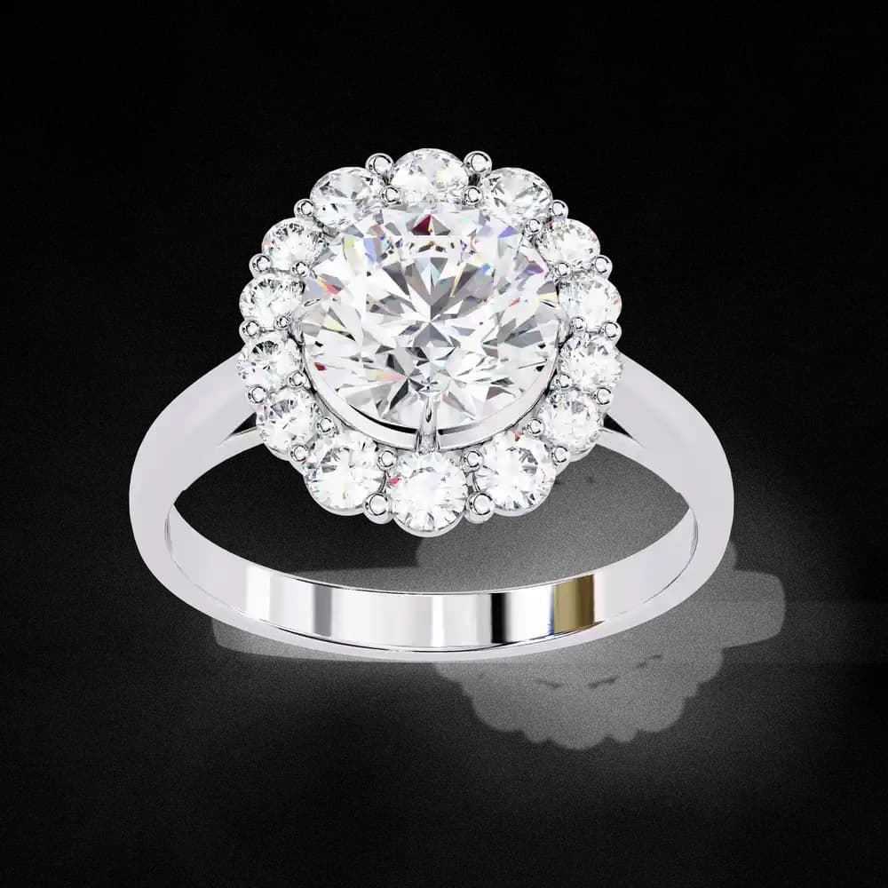 Promise Halo Lab Grown Diamond Ring - Image 8 Promise Halo Lab Grown Diamond Ring, view 8 of 12