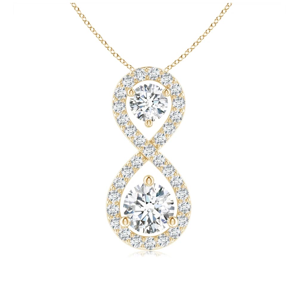 Prong-Set Double Lab Grown Diamond Infinity Pendant with Chain - Image 2 Prong-Set Double Lab Grown Diamond Infinity Pendant with Chain, view 2 of 4