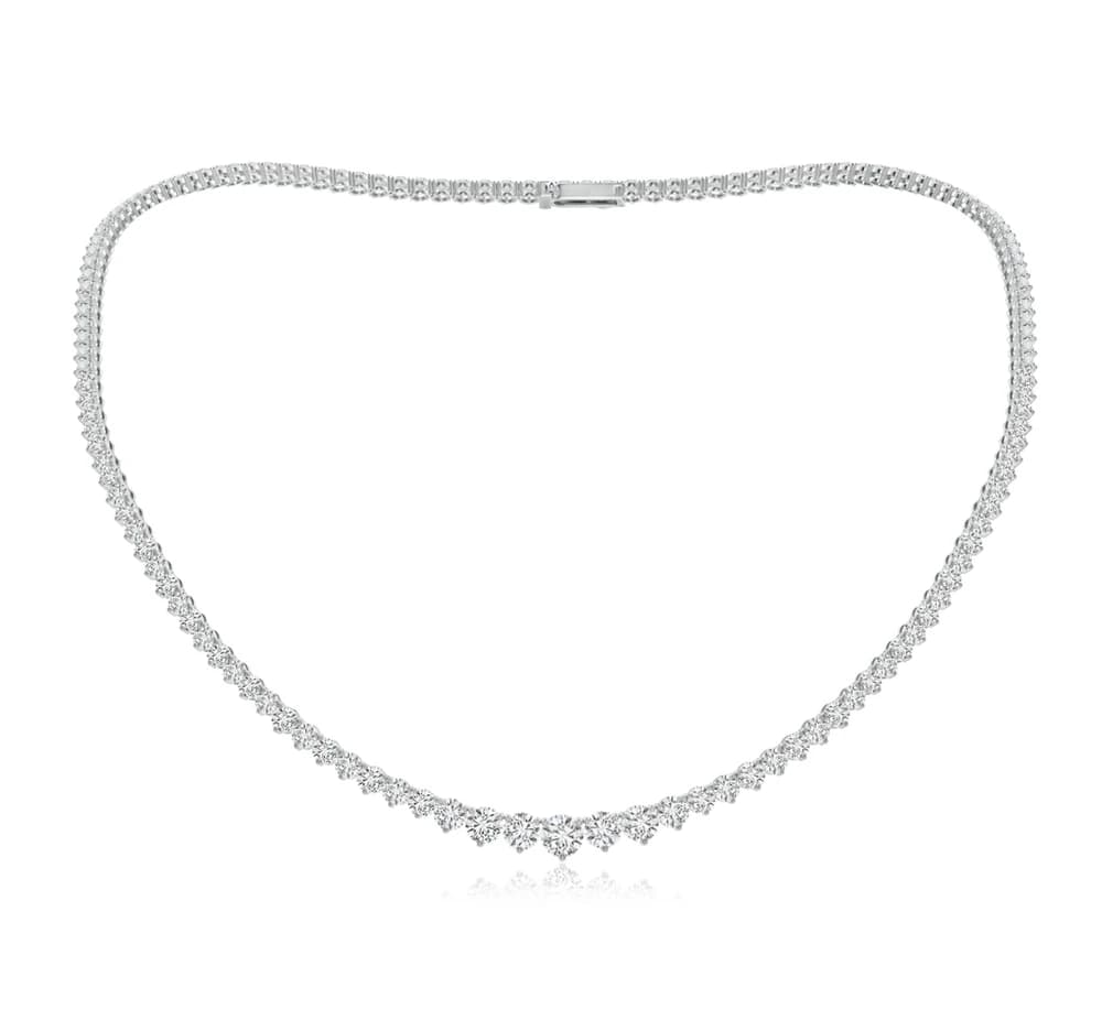 Prong-Set Graduated Lab Grown Diamond Tennis Necklace - Image 1 Prong-Set Graduated Lab Grown Diamond Tennis Necklace, view 1 of 2