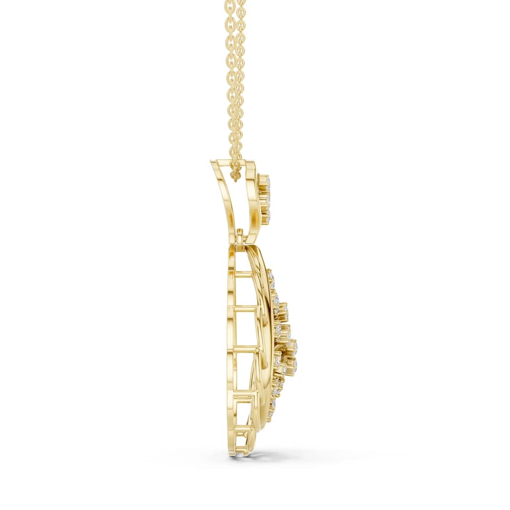 Pure Allure Lab Grown Diamond Halo Pendant - Image 6 Pure Allure Lab Grown Diamond Halo Pendant, view 6 of 6