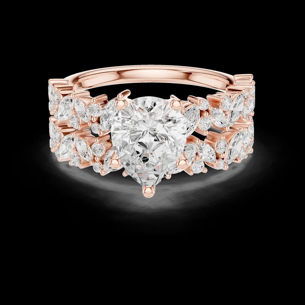 Pear Cut Cluster Lab Grown Diamond Ring - Image 1 Pear Cut Cluster Lab Grown Diamond Ring, view 1 of 6