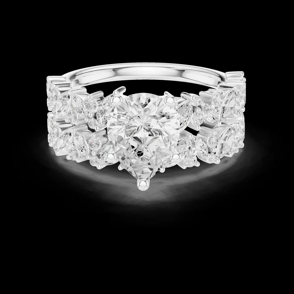 Pear Cut Cluster Lab Grown Diamond Ring - Image 2 Pear Cut Cluster Lab Grown Diamond Ring, view 2 of 6
