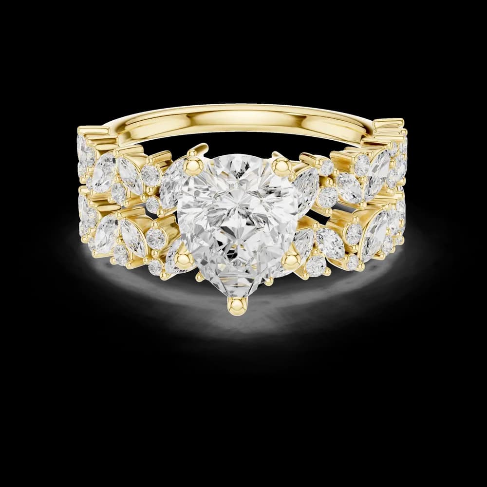 Pear Cut Cluster Lab Grown Diamond Ring - Image 3 Pear Cut Cluster Lab Grown Diamond Ring, view 3 of 6