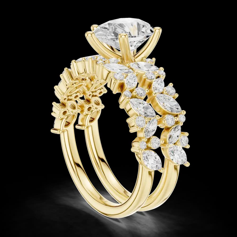 Pear Cut Cluster Lab Grown Diamond Ring - Image 4 Pear Cut Cluster Lab Grown Diamond Ring, view 4 of 6