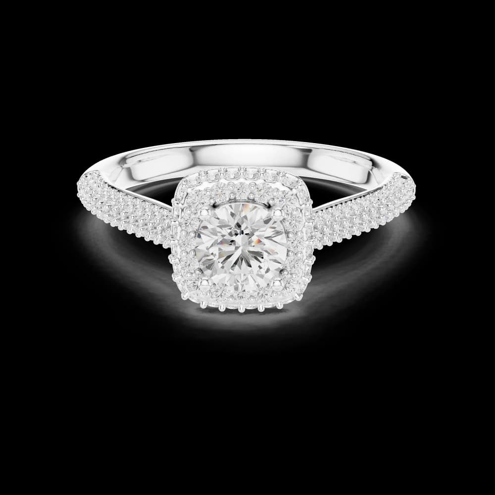 Double Halo Pave Round Lab Grown Diamond Ring - Image 2 Double Halo Pave Round Lab Grown Diamond Ring, view 2 of 6