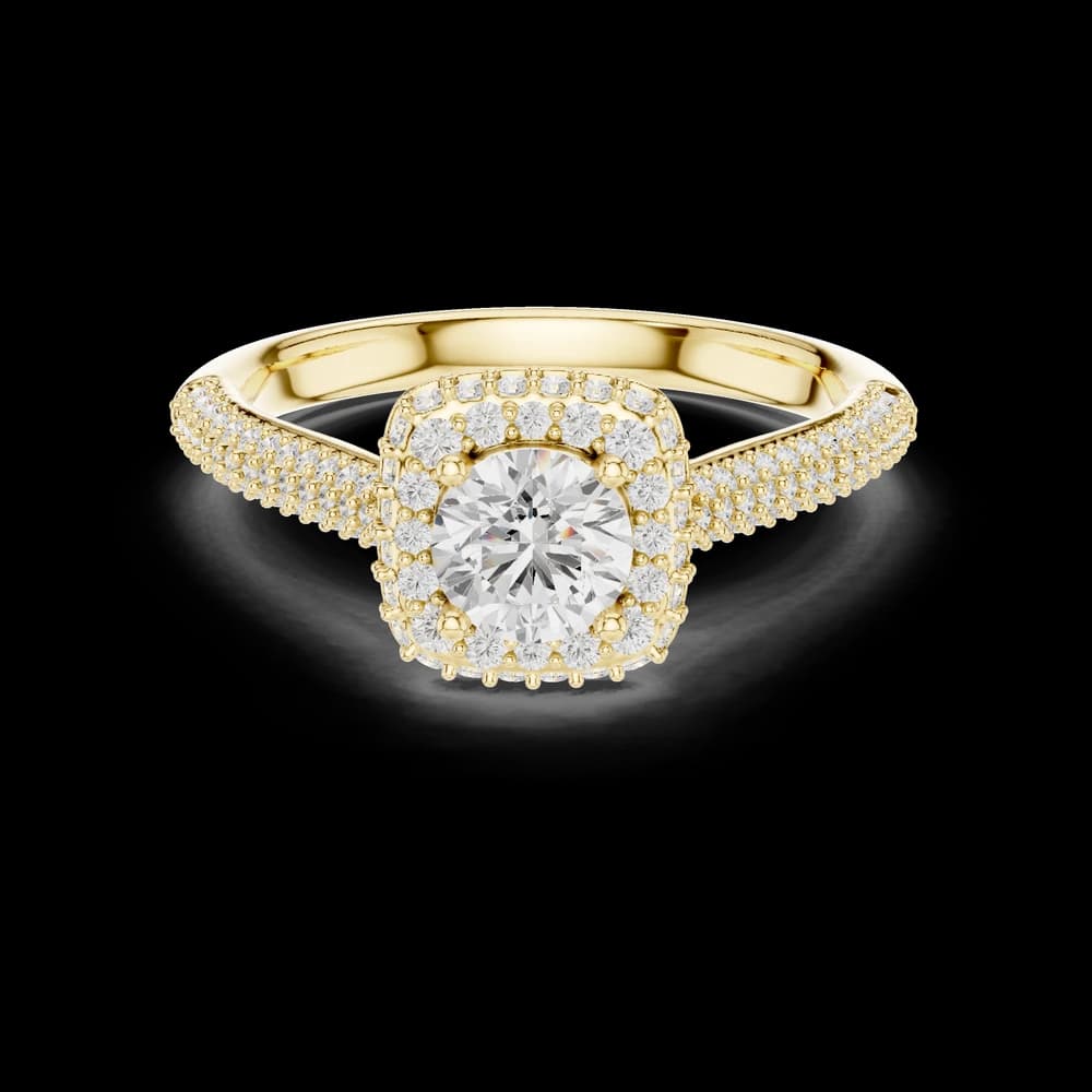 Double Halo Pave Round Lab Grown Diamond Ring - Image 3 Double Halo Pave Round Lab Grown Diamond Ring, view 3 of 6