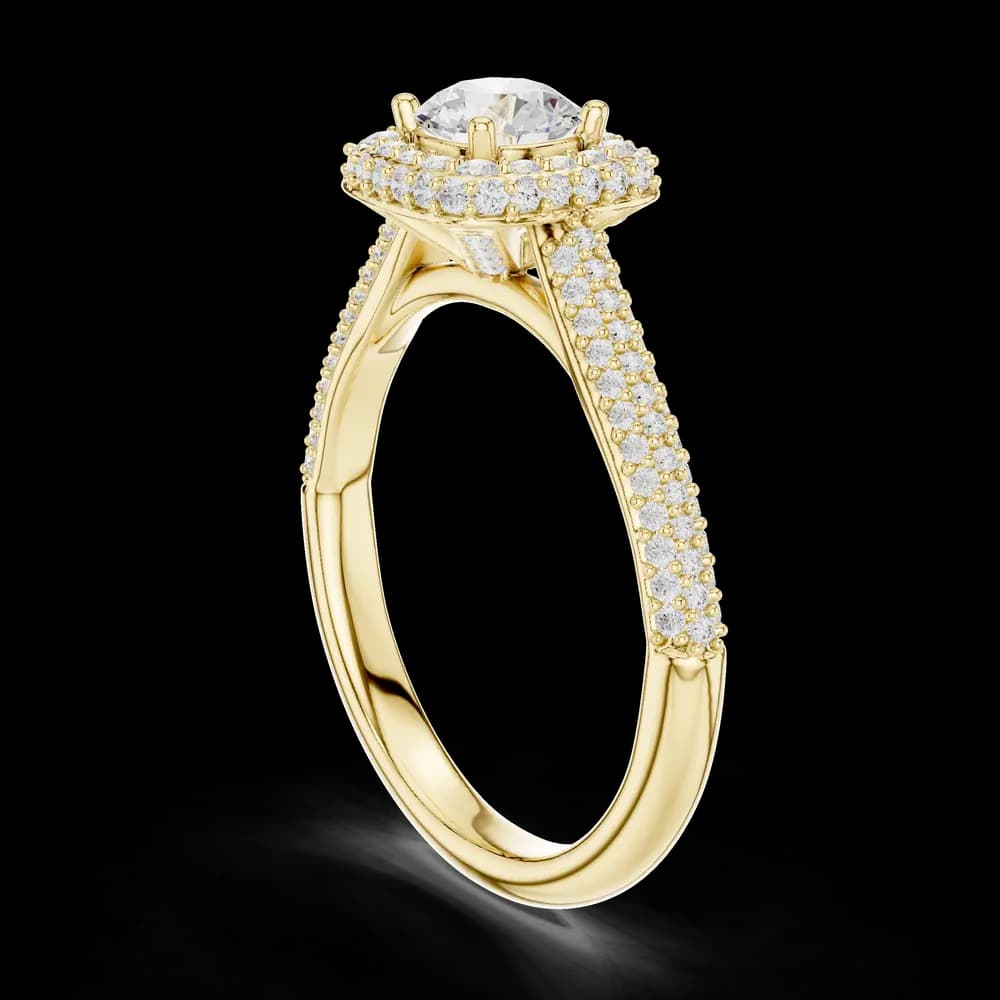 Double Halo Pave Round Lab Grown Diamond Ring - Image 4 Double Halo Pave Round Lab Grown Diamond Ring, view 4 of 6