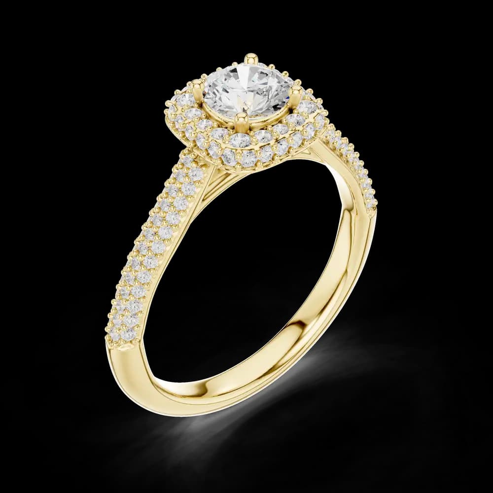 Double Halo Pave Round Lab Grown Diamond Ring - Image 5 Double Halo Pave Round Lab Grown Diamond Ring, view 5 of 6