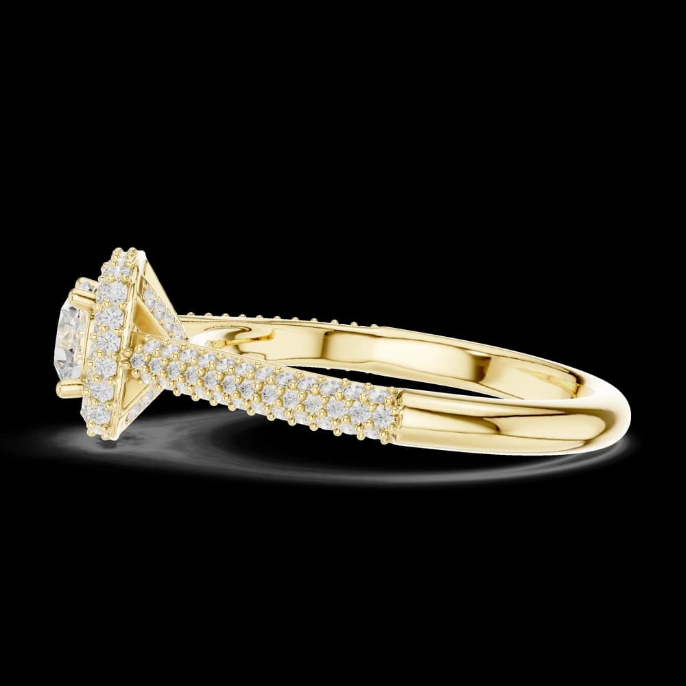 Double Halo Pave Round Lab Grown Diamond Ring - Image 6 Double Halo Pave Round Lab Grown Diamond Ring, view 6 of 6