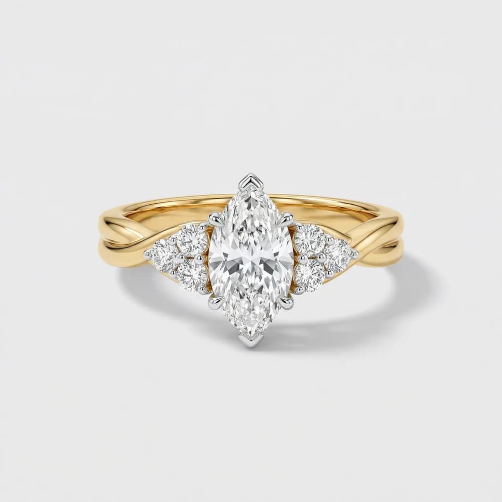 Pear Three Stone Lab Grown Diamond Ring - Image 2 Pear Three Stone Lab Grown Diamond Ring, view 2 of 2