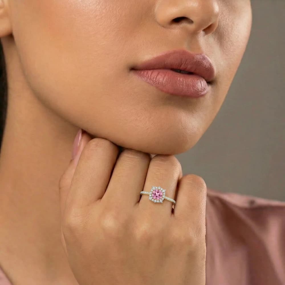 Floral Halo Lab Grown Diamond Ring - Image 1 Floral Halo Lab Grown Diamond Ring, view 1 of 1