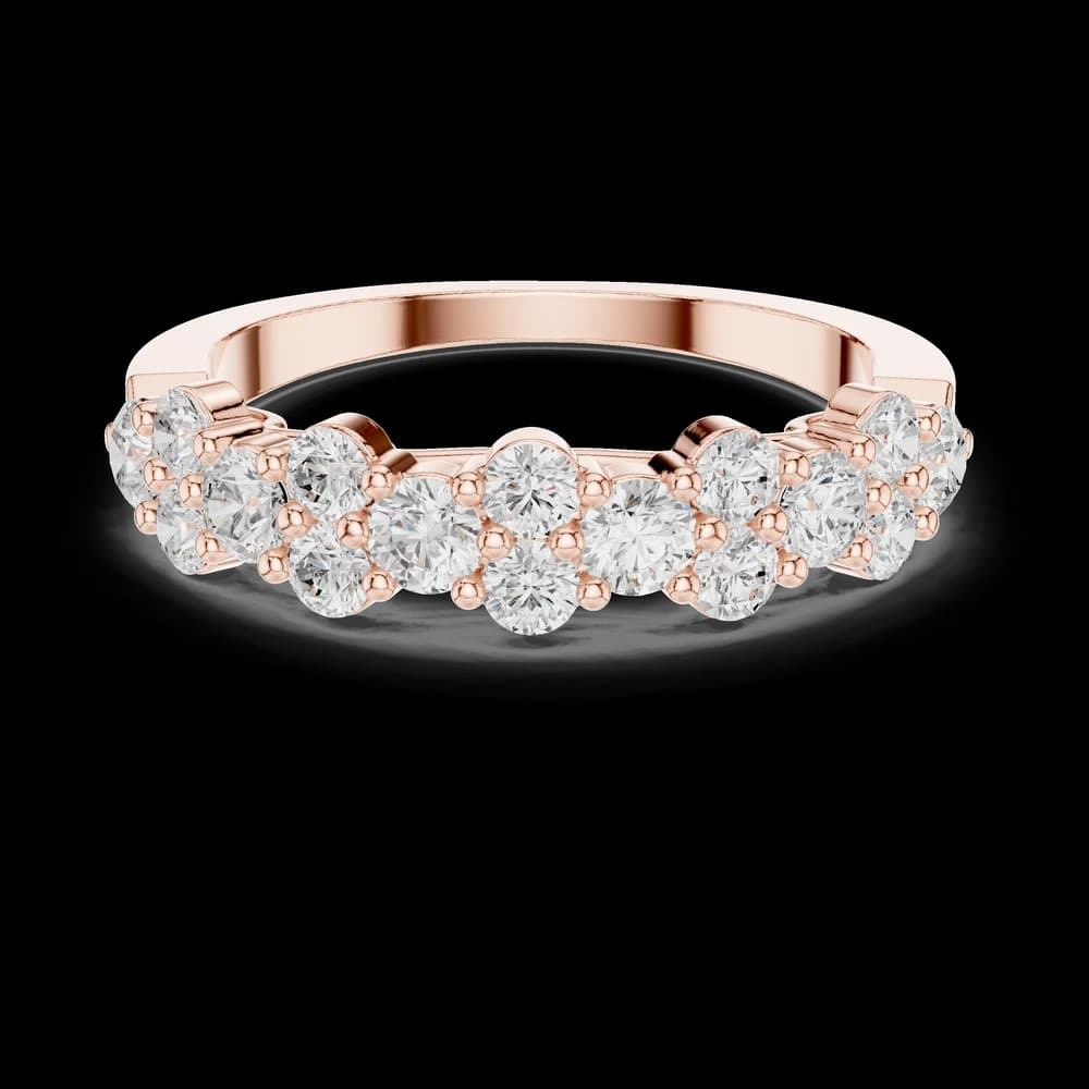 Staggered Double-Row Round Diamond Band - Image 1 Staggered Double-Row Round Diamond Band, view 1 of 6